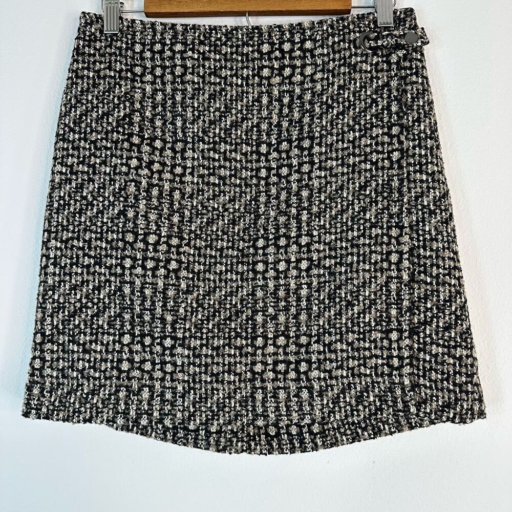 Banana Republic Faux Wrap Tweed Mini‎ Skirt Womens 6 Preppy Woven Plaid